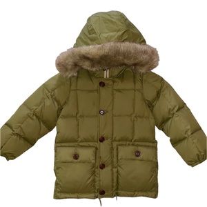 J. Crew CrewCuts Olive Fur Hood Winter Parka